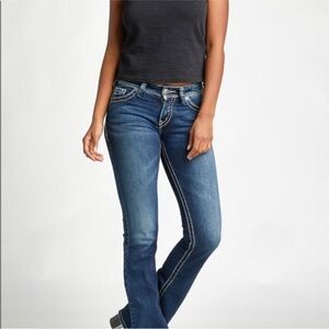 Silver Pioneer Bootcut Jeans Women's Dark Blue Boot Cut Jeans